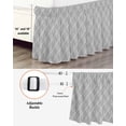 thumbnail image 3 of Grey White Stripes Wrap Around Bed Skirts for King Bed 16" Drop,Bed Skirt with Adjustable Elastic Belt Dust Ruffle Bed Valance for Bedroom Hotel Simple Geometric Modern Monochrome Bed Frame Cover, 3 of 7