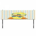 thumbnail image 3 of Cartoon Headboard, Hipster Boho Duck Dotted Bow Cool Free Smart Geese Design, Upholstered Decorative Metal Bed Headboard with Memory Foam, King Size, Orange Yellow Blue, by Ambesonne, 3 of 4