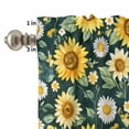 thumbnail image 4 of Yellow Green Curtain Valances Set Sunflower Daisy Watercolor Flower Farm Country Kitchen Curtains 24&nbsp;inch Length Rod Pocket Valance and Tiers 3 Piece Set Small Bedroom Bathroom Laundry Decor, 4 of 9