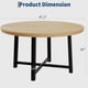 thumbnail image 2 of 47-pulgada round wood-colored dining mesa para 4: moderno industrial style con thick tabletop y sturdy metal base, space-saving para kitchen y dining room, 2 of 7