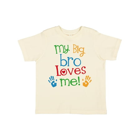 

Inktastic My Big Bro Loves Me Little Brother Sister Gift Toddler Boy or Toddler Girl T-Shirt