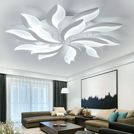 

Lakiq LED Ceiling Light Modern White Flush Mount Ceiling Lamp Acrylic Lampshade Chandelier 15-Light
