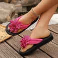 thumbnail image 5 of CQONEPT Flower Flip Flops for Women with Arch Support Comfortable Slip on Slippers Walking Sandals Slides Casual Lightweight Dressy Slippers Hot Pink 40, 5 of 6