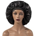 thumbnail image 3 of Gorro de ducha premium para mujeres con pelo largo. Gorros de ducha reutilizables, impermeables, de doble cara, negros para mujer, 3 of 4