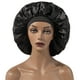 thumbnail image 3 of Gorro de ducha premium para mujeres con pelo largo. Gorros de ducha reutilizables, impermeables, de doble cara, negros para mujer, 3 of 4