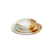 Sango Phoebe 12-Piece Caramel Round Dinnerware Set, Stoneware, Service for 4