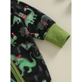 thumbnail image 6 of Liacowi Infant Boys Girls Jumpsuit Baby Christmas Clothes Newborn  Long Sleeve Round Neck Footless Romper Dinosaur Print Zip Front Bodysuits 0-18M, 6 of 9