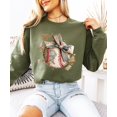 thumbnail image 3 of Ink-Printed Image Not Actual Fabric Camo Coquette Bow Baseball Sweatshirt for Women & Youth Army Green Sweatshirt Adult M, 3 of 8
