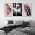 thumbnail image 2 of PixonSign Canvas Print Wall Art Set Rising Palm Leaves & Monstera Floral Plants Photography Realism Tropical Closeup Relax/Calm Multicolor Dark Black and White for Living Room, Bedroom - 24"x36"x3, 2 of 5