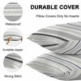 thumbnail image 5 of Outdoor Waterproof Throw Pillow Covers Set of 2 Beige Grey Stripes Decorative Pillowcases Square Outdoor Pillows Cushion Case 18x18 Inch Simple Geometric Striped Patio Pillows for Couch Sofa Bed, 5 of 9