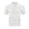 thumbnail image 2 of Klisyaur Shirt for Men Short Sleeve Crewneck Button Shirts Solid Color Casual Fashion Summer Tees Top, 2 of 7