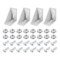 thumbnail image 1 of Unique Bargains 4Sets 4080 Européenne à l'Intérieur des Kits de Gousset de Support d'Angle 77x77x40mm - Argent, 1 of 7