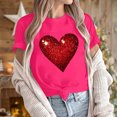 thumbnail image 6 of VKOYWKM Valentine Shirts Women Heart Graphic Tees Spring Short Sleeve T Shirts Romantic Valentine's Day Party Tshirts, 6 of 7
