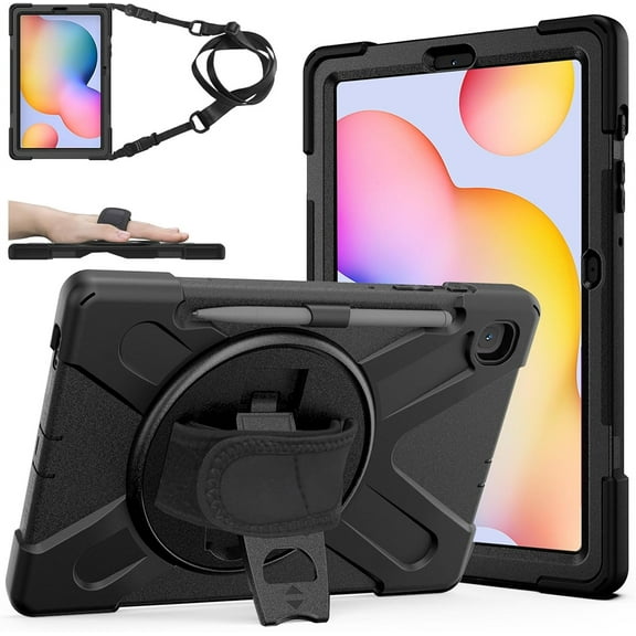 for Samsung Galaxy Tab S6 Lite Case , Heavy Duty Tablet Shockproof Rugged Cover W/Stand Shoulder Strap for Samsung Galaxy Tab S6 Lite Case 10.4-inch 2022/2020/2024 P610/P613/P615/P619/P620