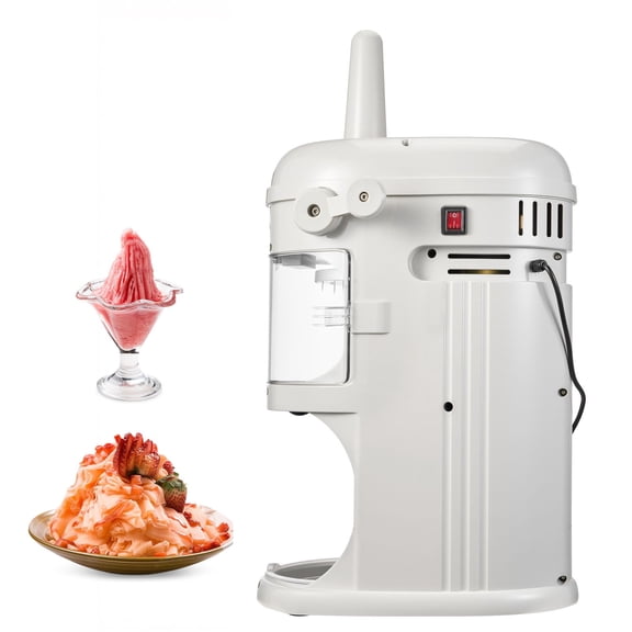 Electric Ice Shaver Machine, 250W Tabletop Snow Cone Maker for Home, Parties, Events - Fast 1500RPM Crusher for Shaved Ice&Fluffy Ice (White)