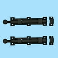 thumbnail image 4 of Renovators Supply Slide Bolt Latch 8 3/4" Black Wrought Iron Ball Tip Style Slide Bolt w/Screws Pack of 2, 4 of 12