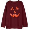 thumbnail image 2 of Chandails en Molleton Visage de Citrouille Halloween Femmes Mignon Pull Graphique Citrouille Décontracté Manches Longues Automne, 2 of 5