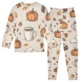 thumbnail image 2 of FORMRS Long Sleeve Top and Pants Pajama Set for Niños 2-Piece Sleepwear, Sizes 18M-8Y, Fall Pumpkin Pattern, 2 of 6
