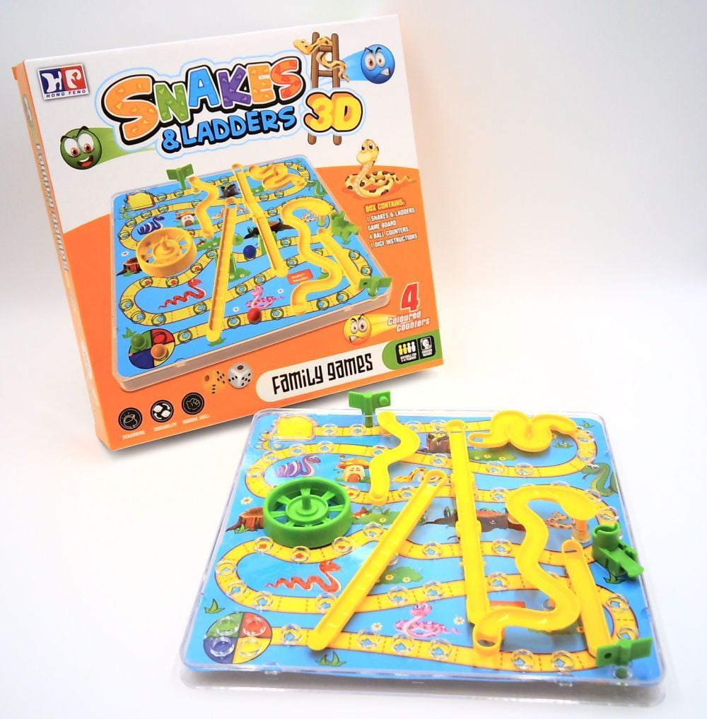 3D Snakes And Ladders Board Game Traditional Family Toy Grafix Kids Gift Party 