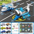 thumbnail image 4 of Lucky Doug Plane Toys for Toddlers Ages 1-6, Toddlers Airplane Playset with 10 Cars Toys, Light & Sound, Toys for 3-6 Years Old Boys Gifts, 4 of 11