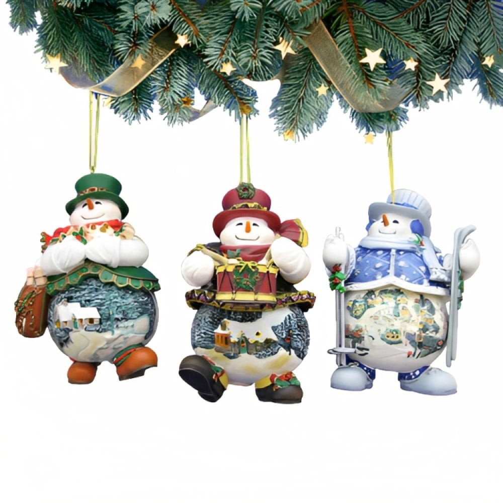 The AshtonDrake Galleries Memories of Christmas Snowman Ornament