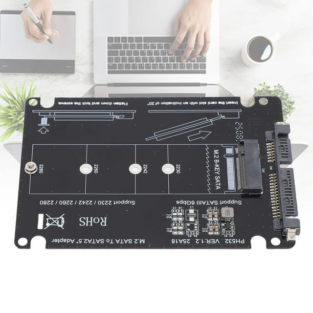M.2 To 2.5 Inch Serial ATA Enclosure Adapter, PCB M.2 NGFF MSATA B Key SSD To Serial ATA Adapter for 2230 2242 2260 2280 SSD