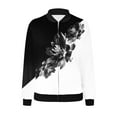 thumbnail image 5 of Pisexur Vestes pour Femmes 2024 Mode Vestes Bomber à Imprimé Floral Décontractées Légères à Fermeture Éclair Coupe-Vent Veste Classique Ample Randonnée Voyage Manteau de Sport de Motard avec Poches, 5 of 5
