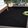 thumbnail image 4 of SAFAVIEH Braided Rishika Solid Machine Washable Reversible Area Rug, Black, 4' x 4' Square, 4 of 18