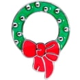 thumbnail image 2 of Body Candy 2Pc 316L Steel Double Flare Tunnel Plug Christmas Wreath Ear Plug Gauges Set of 2 5/8", 2 of 3