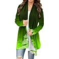 thumbnail image 3 of DDAPJ pyju Christmas Duster Cardigans for Women Xmas Tree Snowman Santa Print Casual Stylish Cardigan Lightweight Party Petite Clothes for Teen Girls Green M, 3 of 6