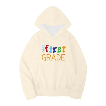 

Hoodies For Boys Autumn Winter School Season Sixth Grade Letter Printed Long Sleeve Hooded Hoodies For Teens
