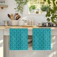 thumbnail image 4 of Teal Morocco Kitchen Towels Set of 4, Geometric Leaf Diamond Lattice Abstract Absorbent Dish Towels for Kitchen, Microfiber Hand Towel, Quick Drying Tea Towel for Cleaning Decorative Dishcloths, 4 of 7