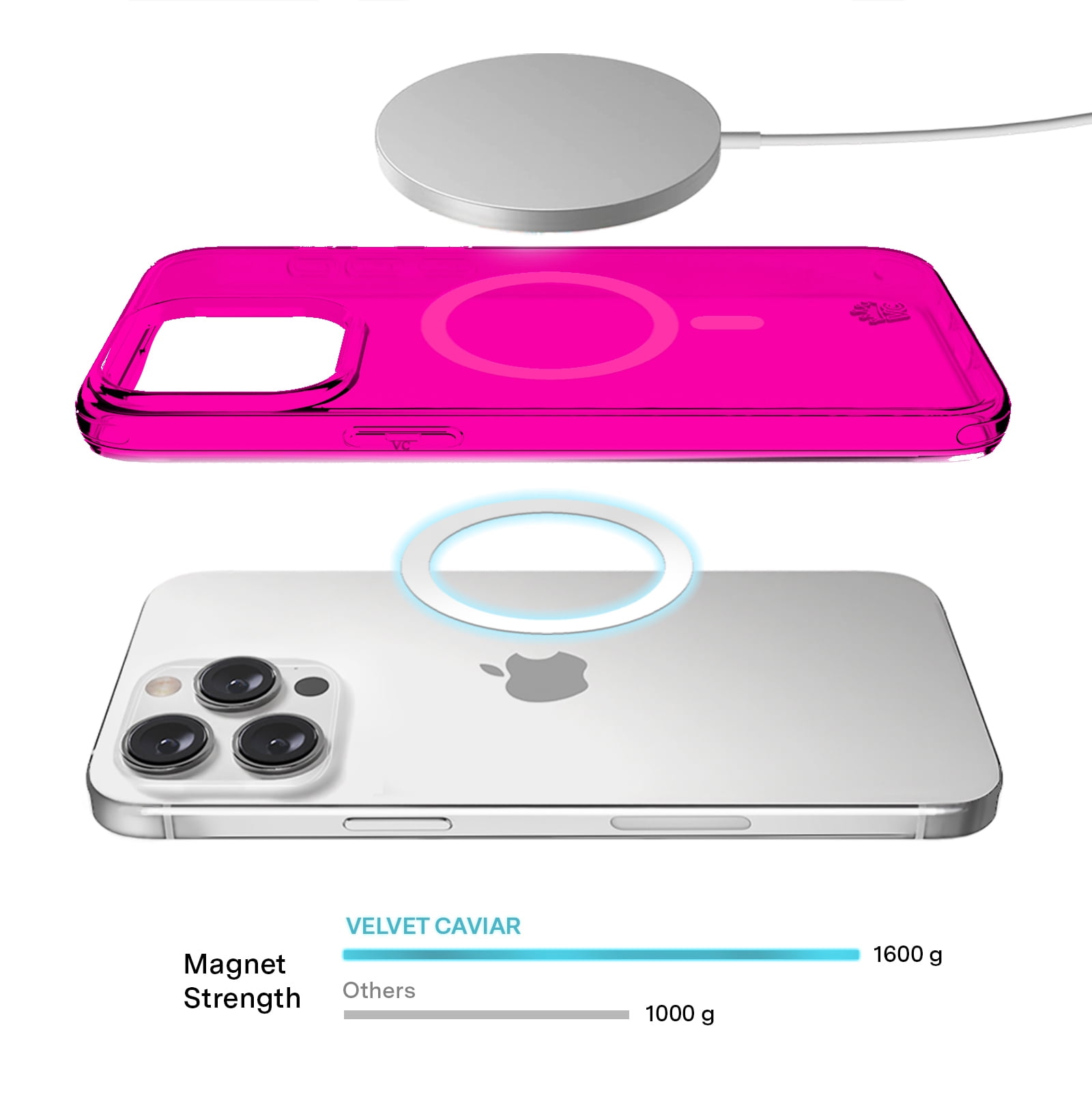 VELVET CAVIAR Neon Pink iPhone 15 Pro Max Case - Compatible with MagSafe - Cute Clear Protective Phone Cases for Women
