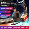 thumbnail image 4 of Auriculares luminosos para juegos G15MV para computadora PC con micrófono / micrófono con cancelación de ruido Auriculares con luces LED frías con cable para computadora portátil con consola PS4 PS5 XBTCLXEBCO Reducción de ruido, ajustable, por encima de la cabeza, a prueba de sudor, sonido 3D, 4 of 6