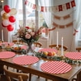 thumbnail image 5 of Red White Plaid Round 15 Inch Placemats Set of 8, Modern Farmhouse Buffalo Check Gingham HeatResistant Non Slip Place Mats for Dining Table, Wipeable Braided Kitchen Table Mats for Housewarming, 5 of 9