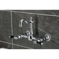 thumbnail image 4 of Kingston Brass KS2441PKL Duchess Double-Handle Wall-Mount Bridge Kitchen Faucet, Polished Chrome, 4 of 7