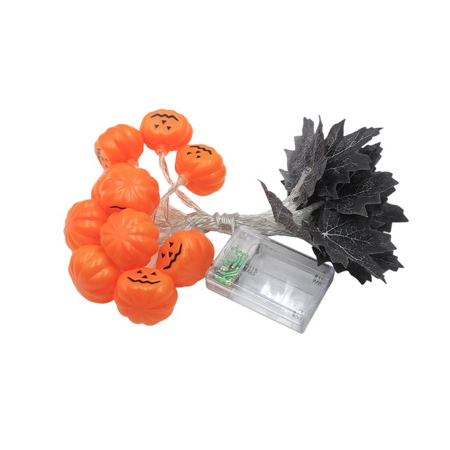 C Led Dark Simulation Maple Leaf Light String Pumpkin Decorative Halloween Outdoor Indoor Festival Party Decoration Waterproof Flexible String Lights For Home Garden 236.22X1.77X1.77 Inche