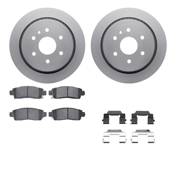 Dynamic Friction Company Rear Geospec Brake Rotors with 5000 Advanced Brake Pads includes Hardware 4512-46108