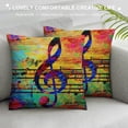 thumbnail image 3 of Heduofu Farmhouse Decorative Outdoor Throw Pillow Covers for Couch Sofa Bed Colorful Collage with and The Violin Clef Pillow Cover Modern Decor Pillow Case White, 3 of 5