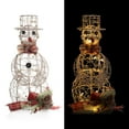 thumbnail image 3 of Alpine Corporation 9" x 8" x 18" Gold Wire Snowman Holiday Decoration with LED Lights, 3 of 12