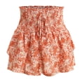 thumbnail image 5 of zaveiop Floral Skorts for Woman Ruffle Mini Skirt with Shorts Underneath Causal Summer Boho Outfits (Orange, XXL), 5 of 8