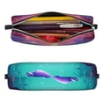 thumbnail image 2 of Cauagu Hawaiian Island Dolphin Print Leather Pencil Pen Case - Stationery Bag Portable Stationery Bag Big Capacity Pencil Pouch Cosmetic Organizer Bag for Men & Women, 2 of 7