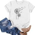 thumbnail image 3 of Fesfesfes Womens Work Shirts Fashion Womens Round-Neck Short Sleeve Print Casual T- Shirt Blouse Tops V Neck Tops for Women M(US:6), 3 of 5