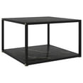 thumbnail image 1 of vidaXL Table Basse Noire 60x60x35 cm Verre Trempé, 1 of 4