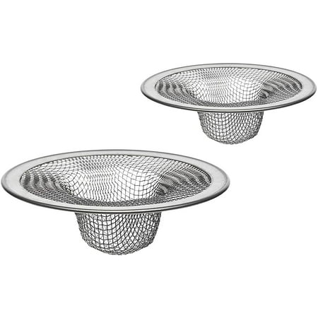 

Bathroom Sink Strainer 2 Pack 2.75 & 2 Inch At The Top I Drain Strainer Hair Catcher for Kitchen I Shower Bathtub Mesh Stainless Steel Stopper I Sink Traps Bathroom & Laundry Sink Drain Basket Filter