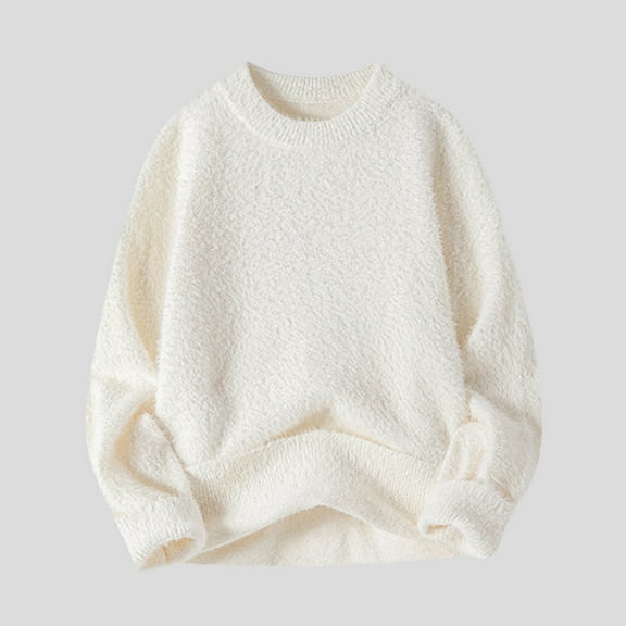 Mens Sweatshirt Under $10 Shirts for Men Winter Warm Fleece Sherpa Lined Sweatshirts Casual Solid Color Crewneck Long Sleeve Pullover Tops