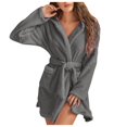 thumbnail image 3 of NECHOLOGY Pajamas Women Petite Women Hooded Bathrobe Lightweight Soft Plush Flannel Sleepwear Spring Pajamas, 3 of 5