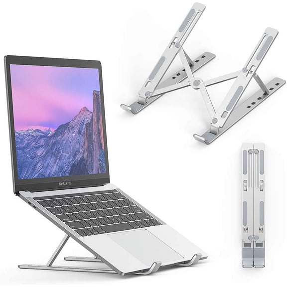 NeveLance Portable Laptop Stand, Adjustable & Collapsible, 10-Level Angle Adjuster, Compact Computer Cooler for Laptops/Tablets