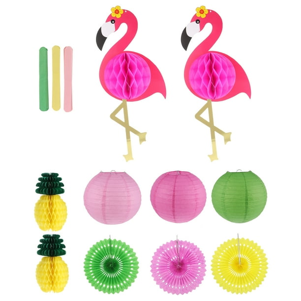 KAKOWELY 1 juego de suministros para fiesta de flamencos, decoraciones para fiesta hawaiana, bola de panal de flamenco