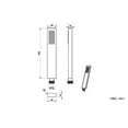 thumbnail image 3 of HPZZ All Brass Square Chrome Or Black Hand Held Shower Head With Brass Wall Connector Holder And 1.5m Stainless Steel Hose (Flat1), 3 of 3